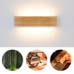 Led-wandlamp voor binnen, 32 cm x 2 11 W, houten design, hallamp, trappenhuislamp, 3000 K, warmwit, nachtlamp, wandverlichting, binnenverlichting voor woonkamer, slaapkamer, hal, t