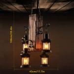 E27 Retro Industriële Hanglamp Retro Stijl Bar Hangende Lichten Hout Metaal Drop Lights Woonkamer Kroonluchter Creatieve Persoonlijkheid Vintage Hanglamp Eetkamer Verlichting 4 ko