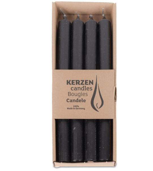 2 x 4 stuks (8 stuks) rustieke vintage staafkaarsen huishoudelijke kaarsen kroonkaarsen landelijke stijl doorgeverfd 25 cm+staafaansteker. RAL certificaat. brandduur ca. 10 uur - m