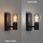 Wandlamp, E27, vintage, industrieel, draaibaar, retro, van metaal, wandverlichting voor trap, hal, slaapkamer, woonkamer, keuken, zwart, lamp niet inbegrepen