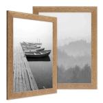 Fotolijsten in 2-delige set, beach-stijl, rustiek massief hout in verschillende kleuren, met glasplaat inclusief accessoires/fotolijst