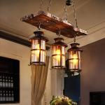 Hanglamp Vintage Hangende Verlichting Eetkamer Kroonluchter Binnen Retro Industriële Hangende Lamp Van Hout Metaal Glazen Lampenkap E27 Plafondverlichting Bar Hoogte Verstelbaar P