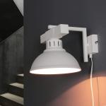 Witte wandlamp met stekker E27 hout metaal rustieke wandlamp woonkamer slaapkamer