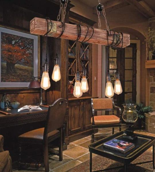 E27 houten hangende verlichting retro hanglamp in hoogte verstelbare hanglicht persoonlijkheid smeedijzeren kroonluchter slaapkamer woonkamer studie bar restaurant hanglamp 6 kop