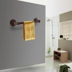 Buishanddoek aan de muur gemonteerd, industriële handdoekhouder, rustiek, heavy duty, badkamerhardware (30 cm, rood brons)