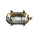Buitenwandlamp messing glas in antiek IP64 balkon terras huis H: 13 cm E27 riffel schip licht maritieme wandlamp tuin SKIATHOS