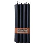 8 stuks rustieke staafkaarsen 2,2 cm x 25 cm hoog zwart