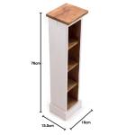 RUSTICALES houten cd-rek CD Tower | massief mahonie hout, 76x15,5x16cm (HxBxD) | houten plank met 4 vakken, cd-opslag | kleur: 06 witte landhuis