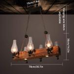 Houten smeedijzeren kroonluchter Retro hanglamp Industriële hanglampen In hoogte verstelbare industriële zolderbalk Hangende lichten Eetkamerverlichting Creatieve persoonlijkheid