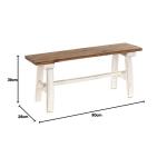 Rustiekhouten bank Anzio 90 | 90x39x26cm (BxHxD), bank gemaakt van mahonie hout | inklapbare bank, houten bank, keukenbank van hout, vouwbank | Kleur: 06 wit landhuis