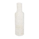 Bamboe Tall Geweven Vloervaas, 9" x 9" x 30", Wit