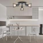 Spot Armaturen voor Plafonds Verstelbare Metalen Draadkooi Keuken Spotlight Plafondlampen met E14 Fitting Zwart 3-weg Plafondlamp Industrieel voor Binnen Thuis Slaapkamer Hal Woonk