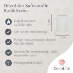 : 6 x Rustieke stompkaarsen 80/60 mm Safe Candle zelfdovend. Brandduur ca. 25 uur - 100% made in Germany door Wenzel kaarsen - RAL gecertificeerd (wolwit)