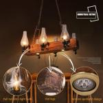 Houten smeedijzeren kroonluchter Retro hanglamp Industriële hanglampen In hoogte verstelbare industriële zolderbalk Hangende lichten Eetkamerverlichting Creatieve persoonlijkheid
