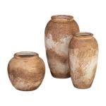 Bloemen ​​Keramische Vaas Set van 3 China Stijl Vaas Bloemenvat Decor Beton Pot Rustieke Decoratieve Bloemenvaas voor Home Decor, Tafel Woonkamer Decor, Plank Decor (Set of 3)