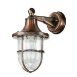 Buitenwandlamp messing glas in antiek koper IP64 tuin balkon T: 22 cm E27 riffel nostalgie maritieme wandlantaarn Outdoor SANTORIN