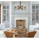 Rustieke Kroonluchter Frans Landelijk Vintage Kroonluchter Metaal Antiek Brons Hanglamp voor Eiland Keuken Boerderij Eetkamer Woonkamer 8 Licht Brons
