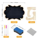 Kleine Kreidetafeln zum Beschriften, 12pcs Mini Tafeln mit Ständer, Löschbar Memotafel Tischschilder, Holz Kreidetafel Klein für Buffet, Hochzeit, Geburtstag Parties Tischdeko
