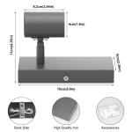 Wandlamp, E27, vintage, industrieel, draaibaar, retro, van metaal, wandverlichting voor trap, hal, slaapkamer, woonkamer, keuken, donkergrijs, lamp niet inbegrepen