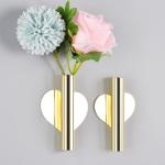 Set mit 2 Wandvasen aus Metall mit Aufkleber, Behälter für Pflanzgefäße, moderne Wandhalterung für trockene Blumen, als Wanddekoration für Veranda, Haus und Büro