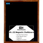 Houten ingelijst schoolbord - Premium magnetisch 18 x 22 rustiek krijtbord, geweldig met gewone of vloeibare krijtmarkers, niet-poreus wandhangend schoolbordbord