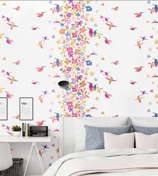 Literaire Moderne Minimalistische Rustieke Stijl Japanse Kleine Bloemen Warme Slaapkamer Woonkamer Nordic Behang * 250 cm x 175 cm (98.4x68.9 inch)