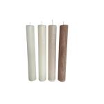 Set van 4 rustieke staafkaarsen, hoogte: 24 cm, diameter: 3,4 cm, 24 uur brandduur, dikke kaarsen, dinerkaarsen, tafelkaarsen, kerkkaarsen, kleur: greige