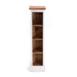 RUSTICALES houten cd-rek CD Tower | massief mahonie hout, 76x15,5x16cm (HxBxD) | houten plank met 4 vakken, cd-opslag | kleur: 06 witte landhuis
