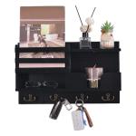 Sleutelhanger muurbevestiging | Zwevende houten planken met , wandorganizer met , entreeplank sleutelhouder boerderij decoratie voor thuis zakelijk hotel