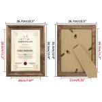 Rustieke fotolijst A4 (21 x 29,7 cm), set van 2 wand- en tafelfotolijst, bruin