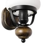 Wandlamp glas hout metaal in zwart bruin wit woonkamer slaapkamer B: 14 cm E27 origineel rustiek landhuis wandlamp hal PETRONEL