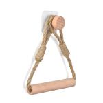 2er Set Toilettenpapierhalter ohne Bohren, Vintage Handtuchhalter aus Seil und Holz, Selbstklebende WC Papier Halterung, Industriestil Bad Dekoration, Boho Design, Geeignet für Ba