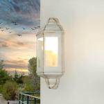 Buitenlamp wand wit goud antiek, scheepslamp, maritieme wandlamp, D:9,5 cm, weerbestendig, IP44, E27, balkon, terras, rustiek, buiten wandlamp