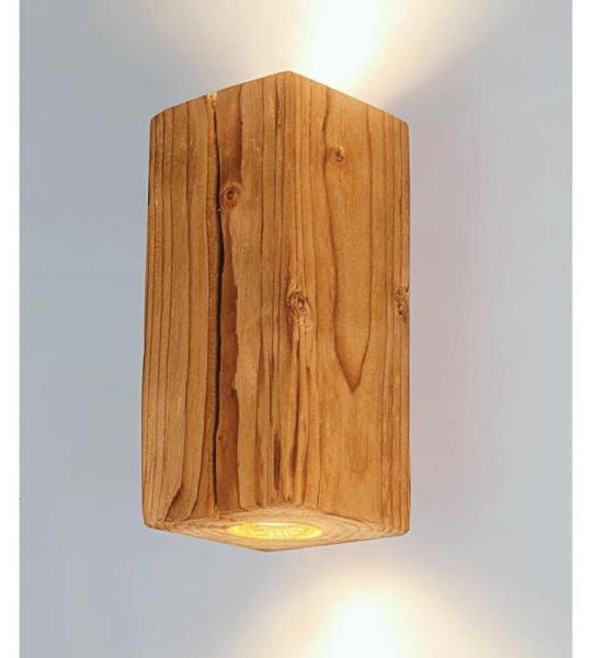 Handgemaakte oude houten wandlamp uit Duitsland Duurzaam en uniek