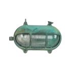 Wandlamp Outdoor Messing Glas in Groen Antiek IP64 Balkon Huis T: 11 cm E27 Scheepslicht Rustiek Buiten Wandlamp Maritiem Ski