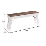 Opvouwbare zitbank Aldo | 112x48x28cm (BxHxD), gerecycled hout | rustieke houten bank, keukenbank gemaakt van massief hout, bijzetbank, gangbank, tuinbank | kleur: 06 wit landhuis