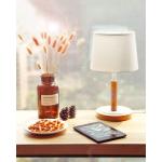 Nachtkastlamp, dimbaar van hout, moderne stijl, led-tafellamp, bureaulamp, retro voor slaapkamer of in hotel of café, wit