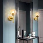 Led-wandlamp voor binnen rond glas kristal wandlamp rustiek wanddecoratie verlichting landhuisstijl wandverlichting slaapkamer woonkamer kinderkamer badkamer loft lampen E27