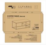 Salontafel, woonkamertafel, salontafel met stalen frame en planken, industrieel design, Scandinavische stijl, eenvoudige montage, houten bijzettafel, houtkleur