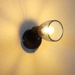 keukenspots verstelbaar - wandspots in mat zwart, industriële met metalen gaaskap - E14 plafondlampen spots voor binnen lounge slaapkamer eetkamer
