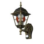 Antieke buitenwandlamp Wandlamp met bewegingsmelder met glas in Tiffany stijl naar boven E27 230V verlichting Buitentuin tuin sensor