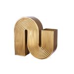 Casablanca Moderne decoratieve vaas met groeven - metalen groefvaas - grote vaas voor pampasgras decoratie woonkamer cadeau verjaardagscadeau - kleur: goud breedte 45 cm
