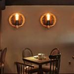 Hennep Touw Wandlamp Rustieke Vintage Retro Wandlamp E27 Wandlamp Industrie Balkon Creatieve Wandkandelaar Gang Bar Café Eetkamer Keuken Wandverlichting Woonkamer Kantoor Hanglamp