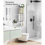Towel Racks Wall Mounted, 2 Tier Bathroom Towel Storage Organizer, 80cm Wall Towel Holder with 4 Hooks & Storage Shelf Large Capacity Rolled Towel Holders for bathrooms En Suite To