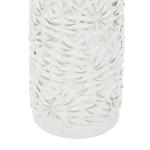Keramische bloemen reliëf vaas, 6" x 6" x 17", wit