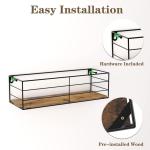 Rechthoekige wandplanken van ijzer, 5 stuks, zwevende houten wandplanken met praktisch en esthetisch, voor woonkamer, slaapkamer, badkamer, kantoor