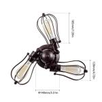 Vintage industriële plafondlamp, verstelbaar stopcontact, metaaldraadkooi, halve schaalmontage, rustieke plafondlamp, lichtmetalen lampen (zonder gloeilamp) (met 5 lampen) (brons)