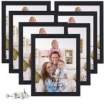 7 stuks fotolijstenset 20 x 25 cm voor 25 x 20 foto's en foto's, zwarte fotolijst, collage, wand- of tafelstandaard, cadeau voor vriend