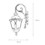 Buitenlamp muur aluminium glas antiek IP44 binnenplaats voordeur 21 cm breed E27 max. 60W verblindingsarm rustieke wandlamp Outdoor TYBR