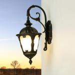 Buitenlamp muur aluminium glas antiek IP44 binnenplaats voordeur 21 cm breed E27 max. 60W verblindingsarm rustieke wandlamp Outdoor TYBR